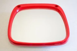Miroir space age en plastique rouge vintage