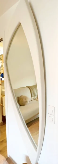 Miroir Space Age XXL en bois laqué, France années 1970