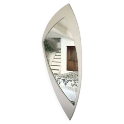Miroir Space Age XXL en bois laqué, France années 1970