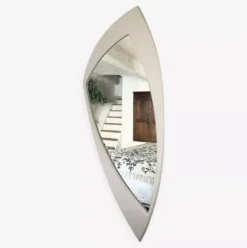 Miroir Space Age XXL en bois laqué, France années 1970