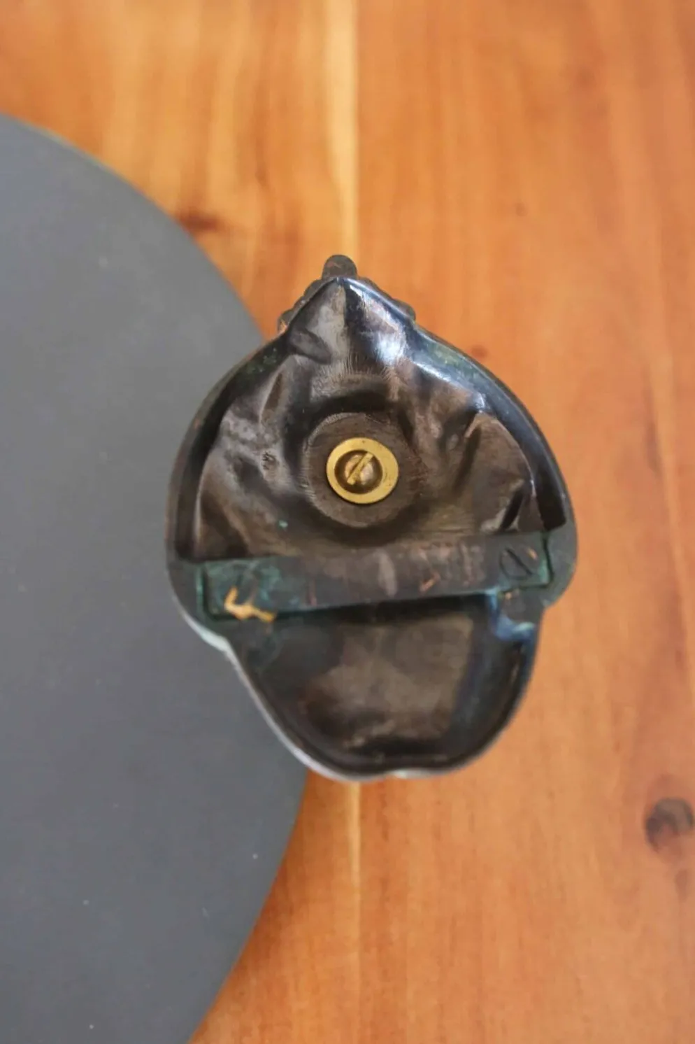 2 miroirs ronds alliage en cuivre, années 40-50