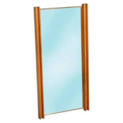 Miroir suédois minimaliste en bois de pin Japandi des années 70