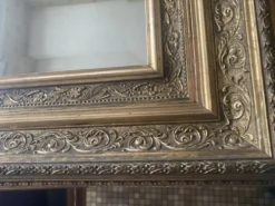 Miroir étain vintage cadre doré