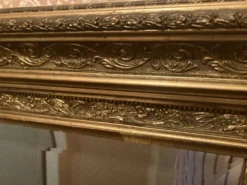 Miroir étain vintage cadre doré