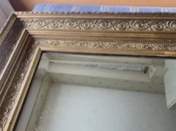 Miroir étain vintage cadre doré