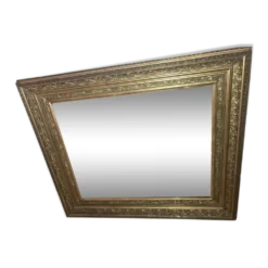 Miroir étain vintage cadre doré