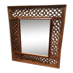 Miroir teck sculpté 55X61cm