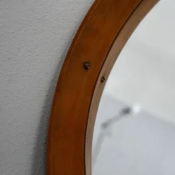 Miroir - Teck - Structure en bois avec laiton - Design italien vintage - Années 60
