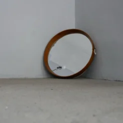 Miroir - Teck - Structure en bois avec laiton - Design italien vintage - Années 60