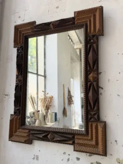 Miroir Tramp art 1900 folk art France