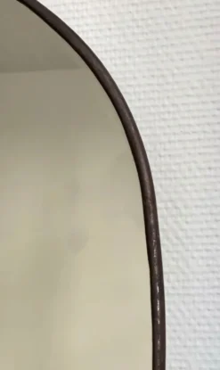 Miroir trapèze irrégulier organique laiton noir minimaliste 90x140cm