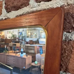 Miroir trapézoïdal en teck, Danemark 1960