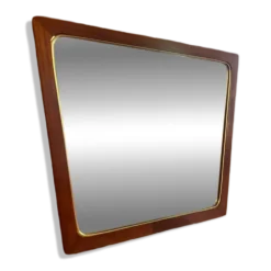 Miroir trapézoïdal en teck, Danemark 1960