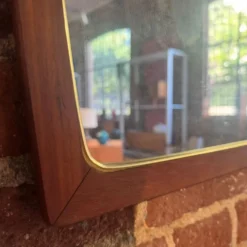 Miroir trapézoïdal en teck, Danemark 1960