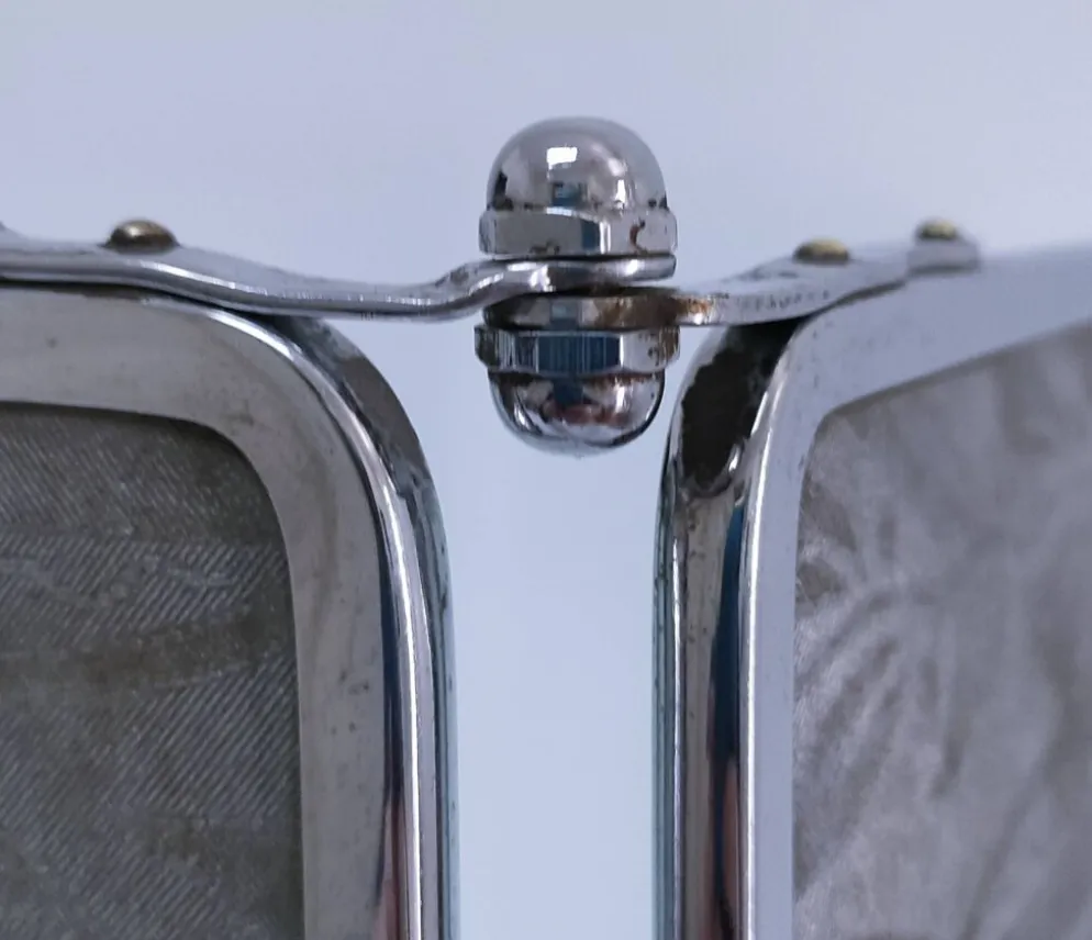 Miroir triptyque chrome patine début XXème