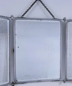 Miroir triptyque chrome patine début XXème