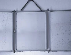 Miroir triptyque chrome patine début XXème