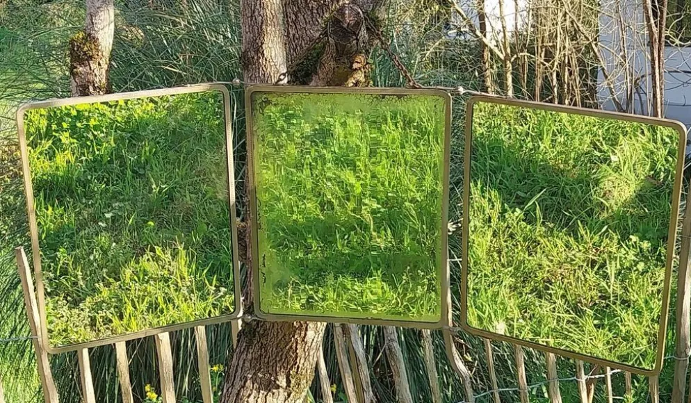 Miroir triptyque de barbier