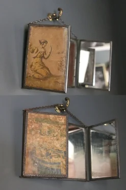 Miroir triptyque de barbier, Art Nouveau, circa 1900