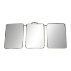 Miroir triptyque de barbier ancien pliant