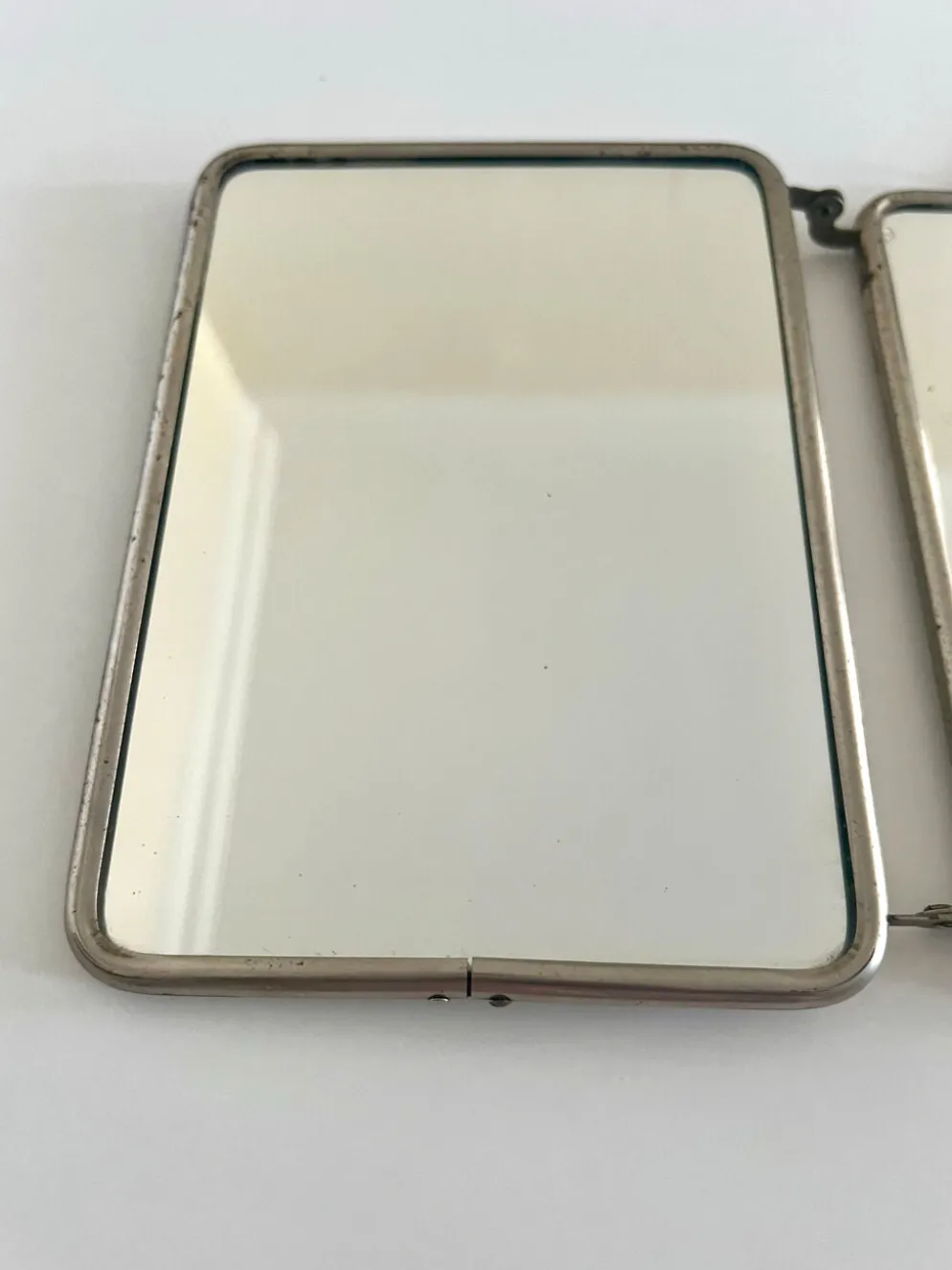 Miroir triptyque de barbier ancien Art Déco années 1920/30 – gainage o