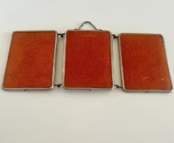Miroir triptyque de barbier ancien Art Déco années 1920/30 – gainage o