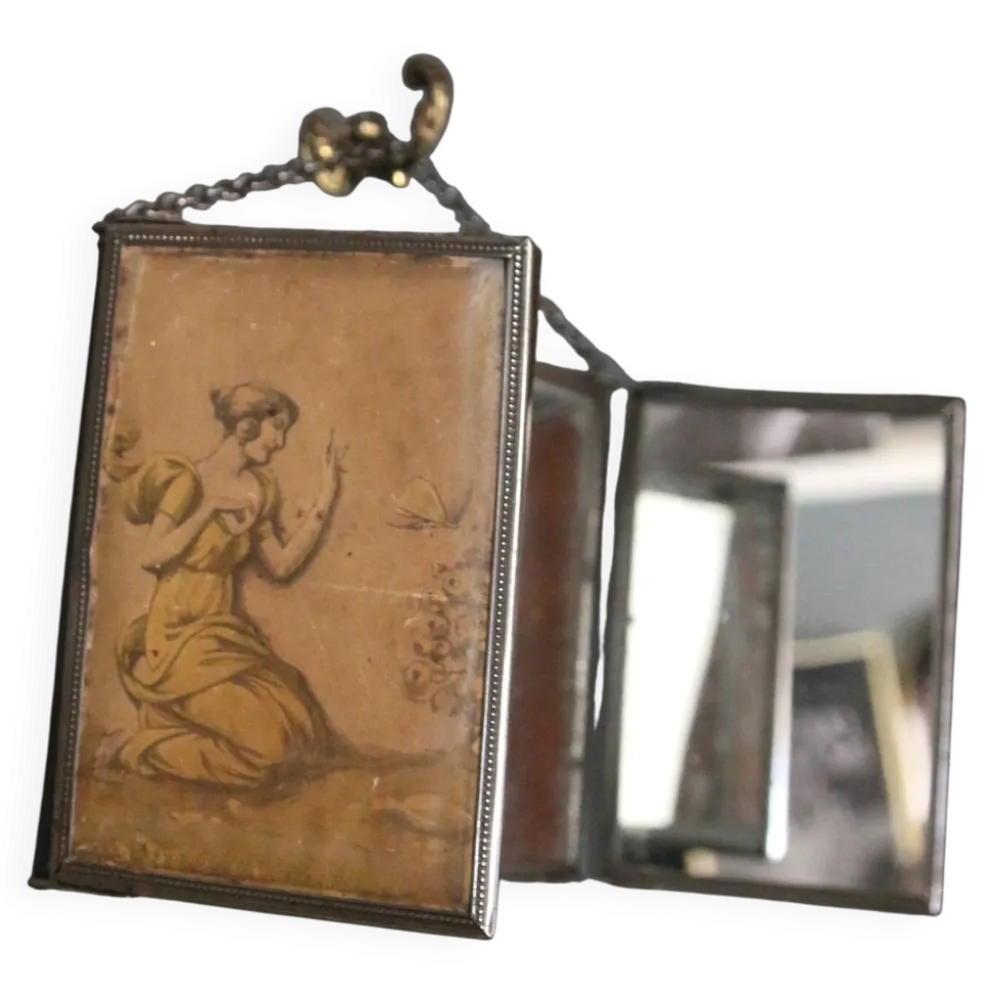 Miroir triptyque de barbier, Art Nouveau, circa 1900