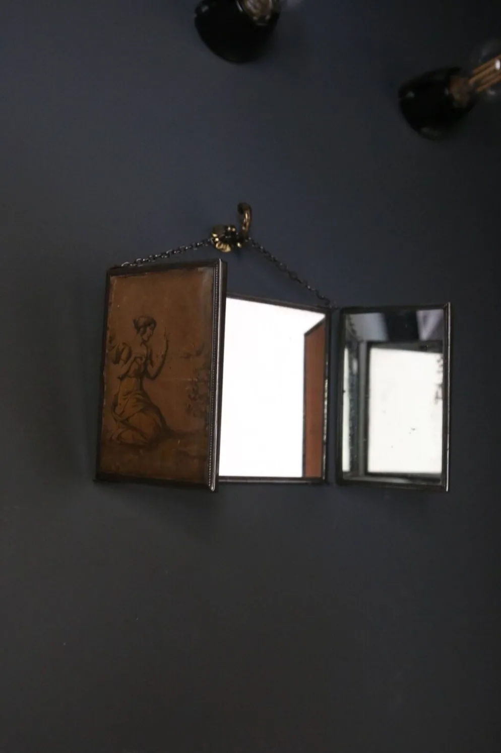 Miroir triptyque de barbier, Art Nouveau, circa 1900