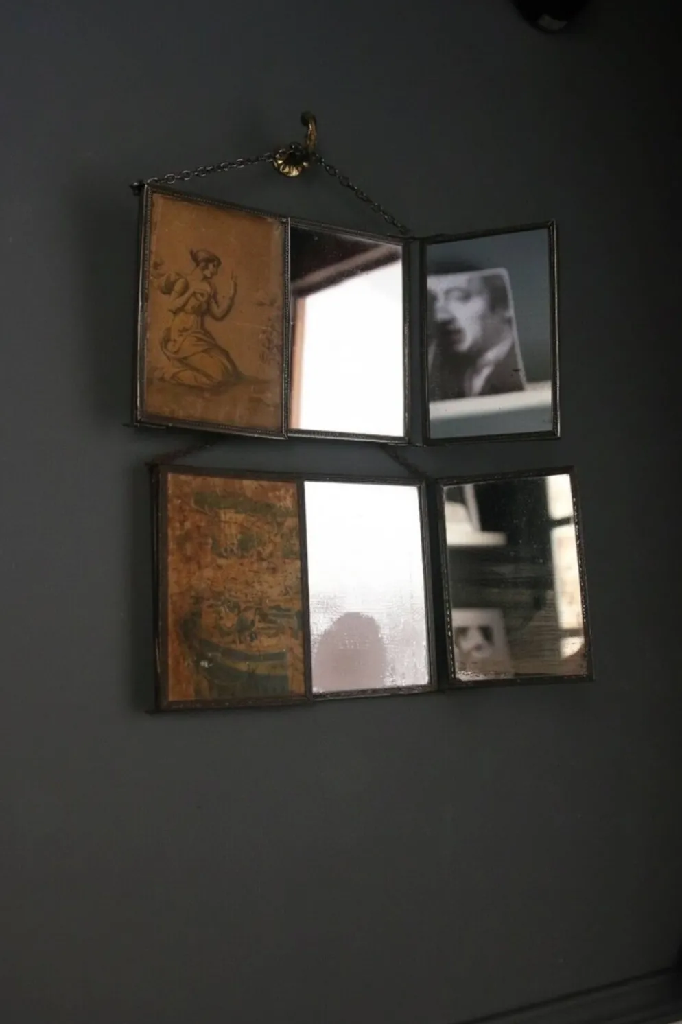 Miroir triptyque de barbier, Art Nouveau, circa 1900