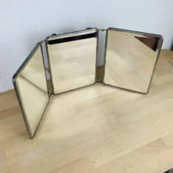 Miroir triptyque de barbier verre biseauté, vintage