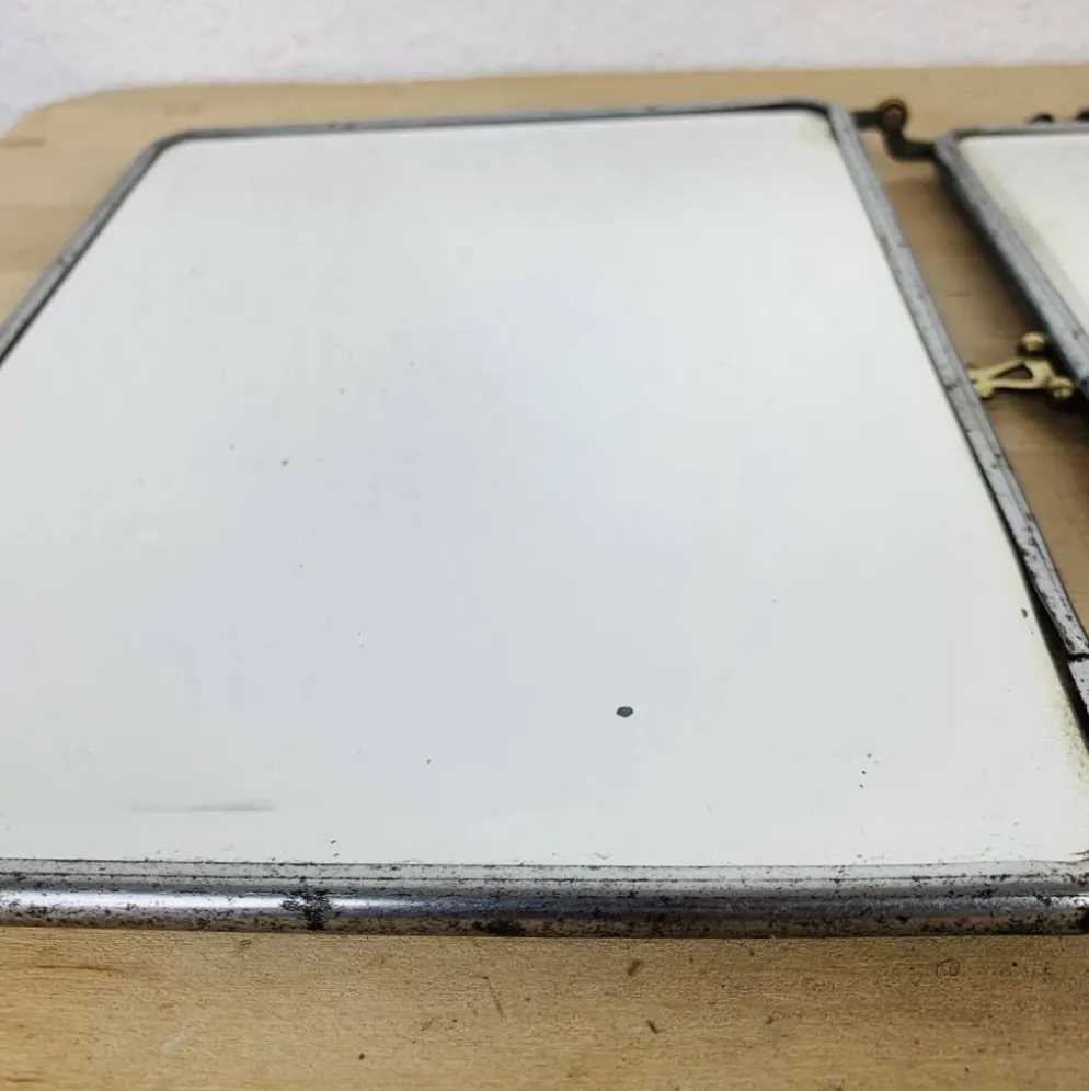 Miroir triptyque de barbier verre biseauté, vintage