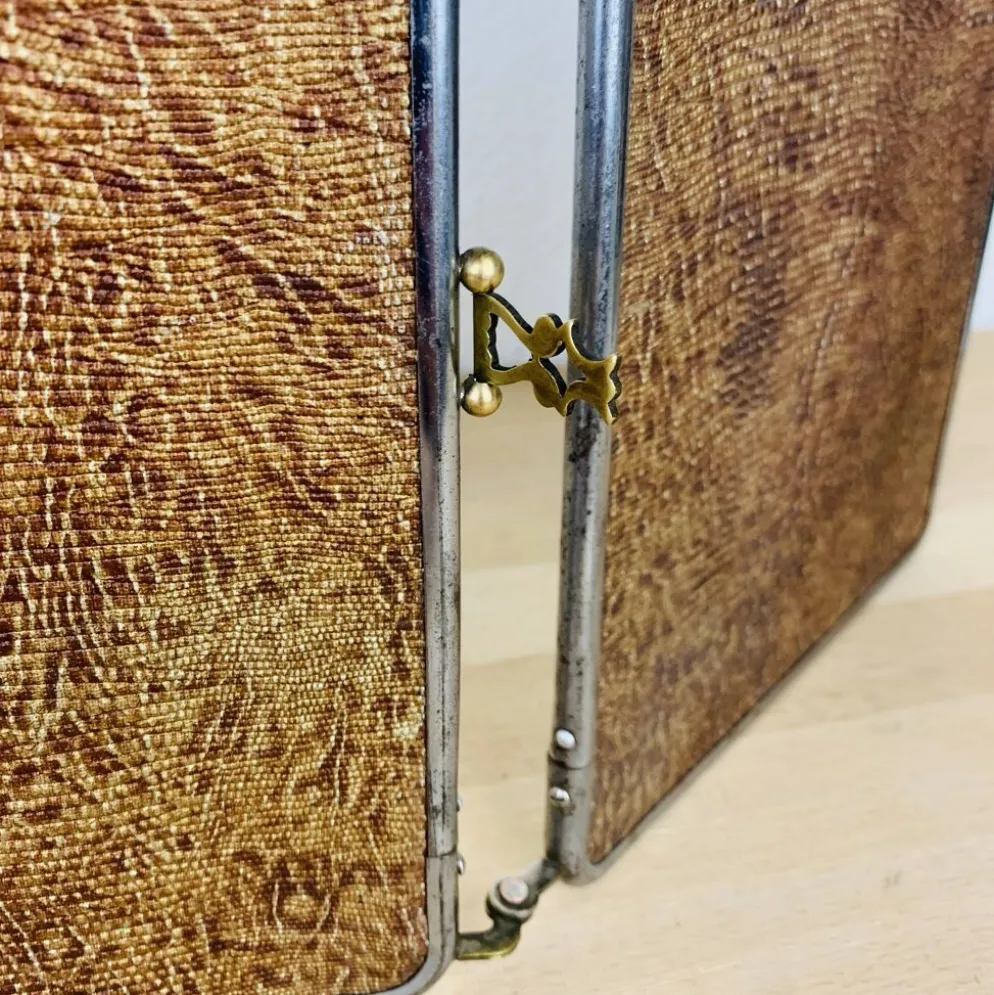 Miroir triptyque de barbier verre biseauté, vintage