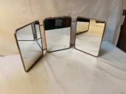 Miroir triptyque de barbier vintage