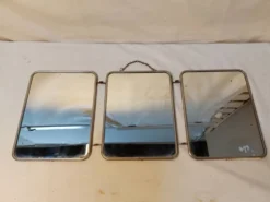 Miroir triptyque de barbier vintage