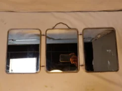 Miroir triptyque de barbier vintage