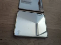 Miroir triptyque dit de barbier années 40 avec encadrement métal