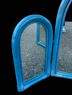 Miroir triptyque en osier