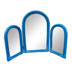 Miroir triptyque en osier