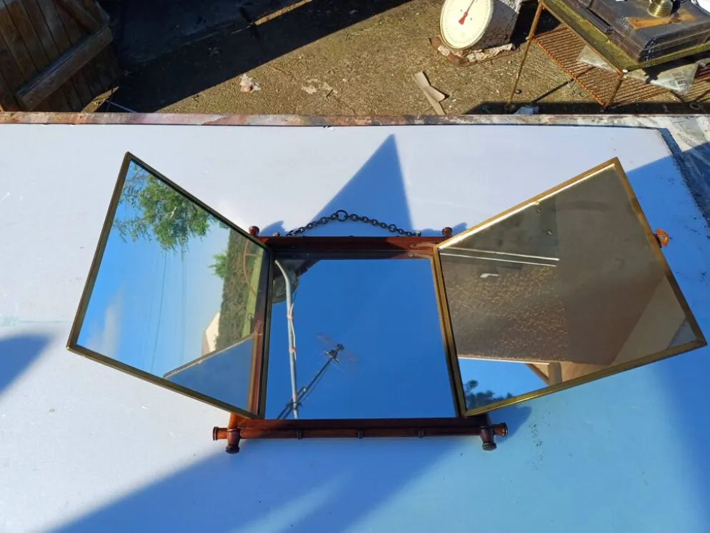 Miroir Triptyque 1876 : L.B