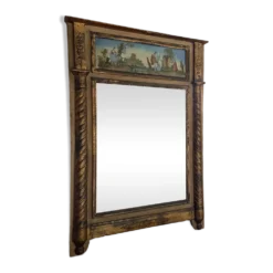 Miroir trumeau époque Restauration - Décor fixé sous verre