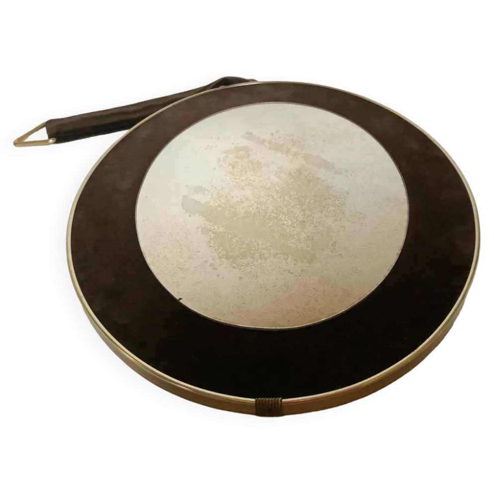 Miroir velours marron vintage