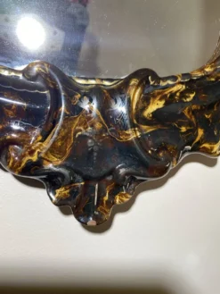 Miroir villeroy & boch – miroir céramique xixe – second empire 1860-18
