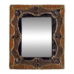 Miroir vintage avec cadre en céramique 50
