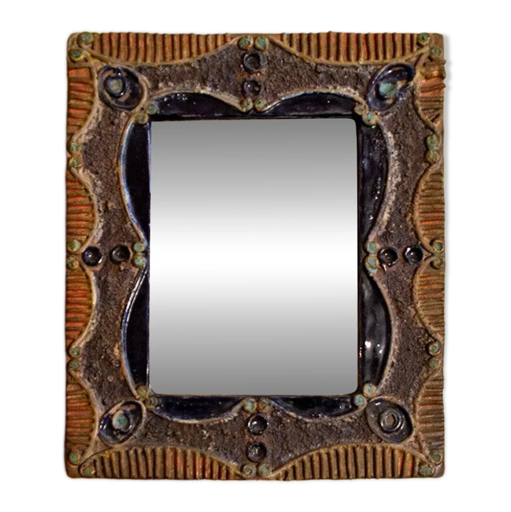 Miroir vintage avec cadre en céramique 50
