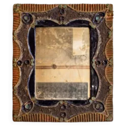 Miroir vintage avec cadre en céramique 50
