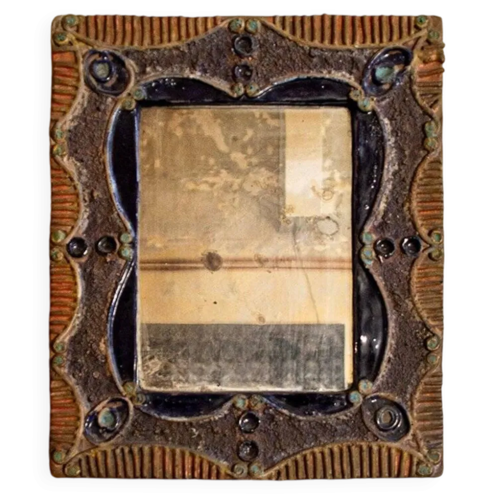 Miroir vintage avec cadre en céramique 50