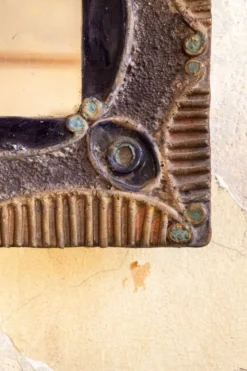Miroir vintage avec cadre en céramique 50
