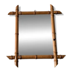 Miroir vintage bambou