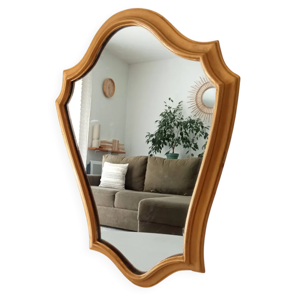 Miroir vintage baroque en bois doré