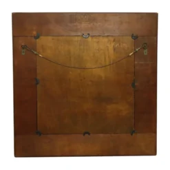Miroir vintage carré en bambou et rotin boho 70 cm